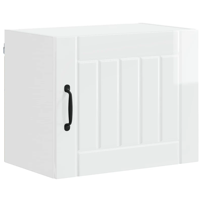 Armoire de cuisine moderne rangement pratique 50 x 31 x 40 cm en bois d'ingénierie blanc brillant 02_0053931