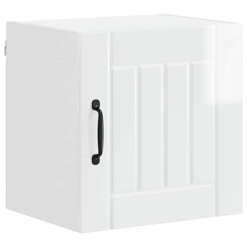 Armoire de cuisine moderne rangement pratique 40 x 31 x 40 cm en bois d'ingénierie blanc brillant 02_0053911