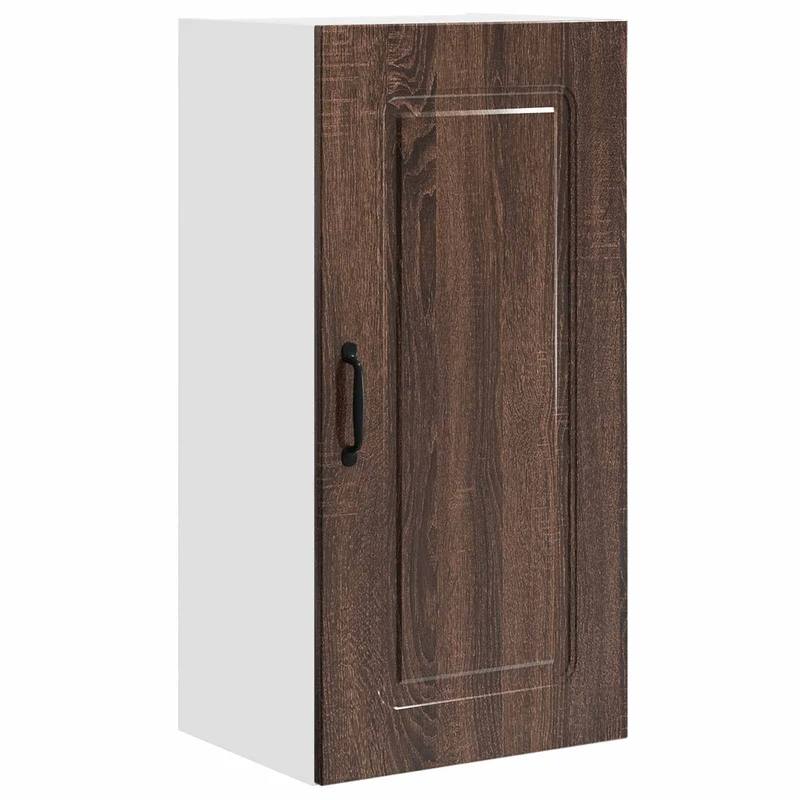 Armoire de cuisine rectangulaire espace de rangement 40 x 31 x 80 cm en bois d'ingénierie chêne brun 02_0053710