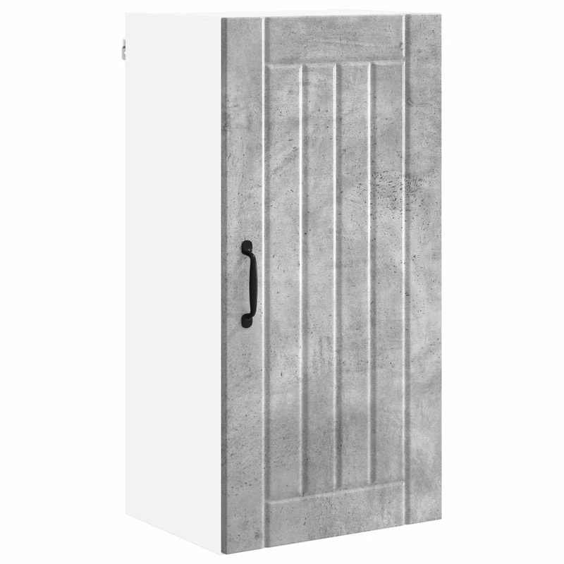 Armoire de cuisine rectangulaire moderne rangement pratique design épuré 40 x 31 x 80 cm en bois d'ingénierie gris béton 02_0054045