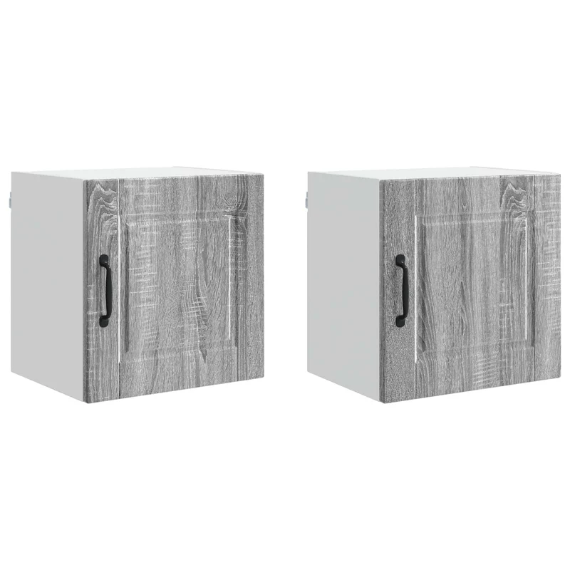 Lot de 2 armoires murales de cuisine moderne rangement 40 x 31 x 40 cm en bois d'ingénierie gris sonoma 02_0054234