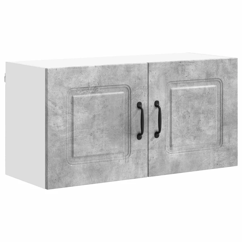 Armoire de cuisine design épuré 80 x 31 x 40 cm grand espace de rangement moderne en bois d'ingénierie gris béton 02_0053616
