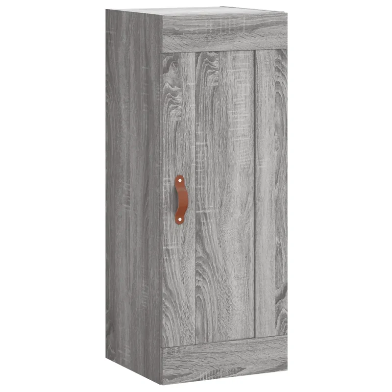 Armoire murale élégante design contemporain 34,5 x 34 x 90 cm grande capacité rangement en bois d'ingénierie gris 02_0048942
