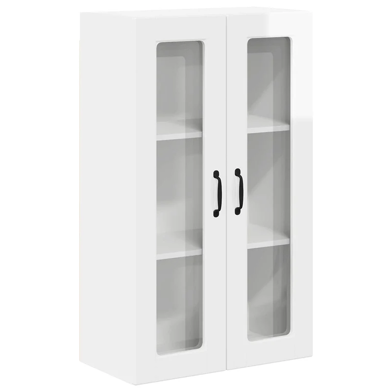 Armoire de cuisine murale moderne avec étagères 60 x 31 x 100 cm stockage efficace en bois d'ingénierie blanc brillant 02_0054516