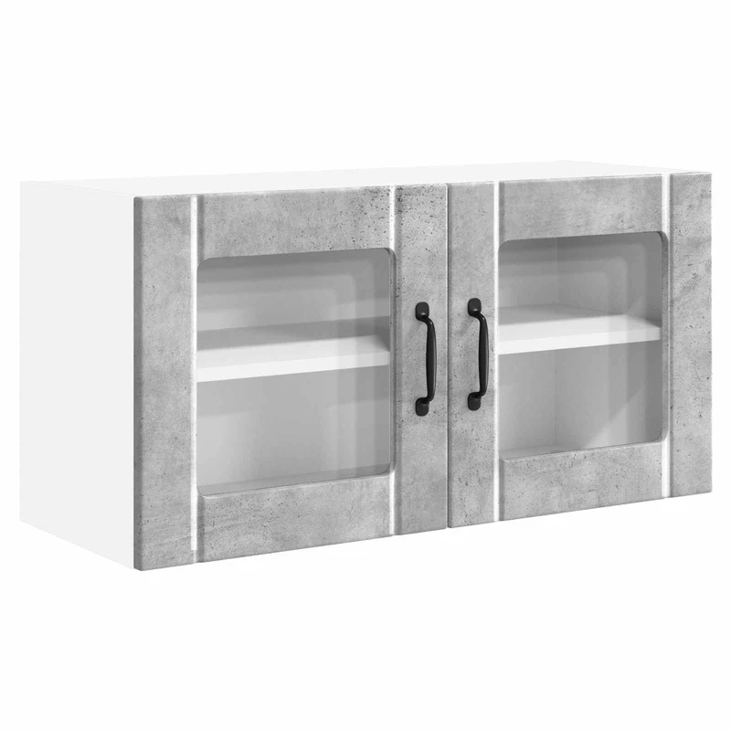 Armoire murale de cuisine moderne avec rangement pratique 80 x 31 x 40 cm en bois d'ingénierie gris béton 02_0054292
