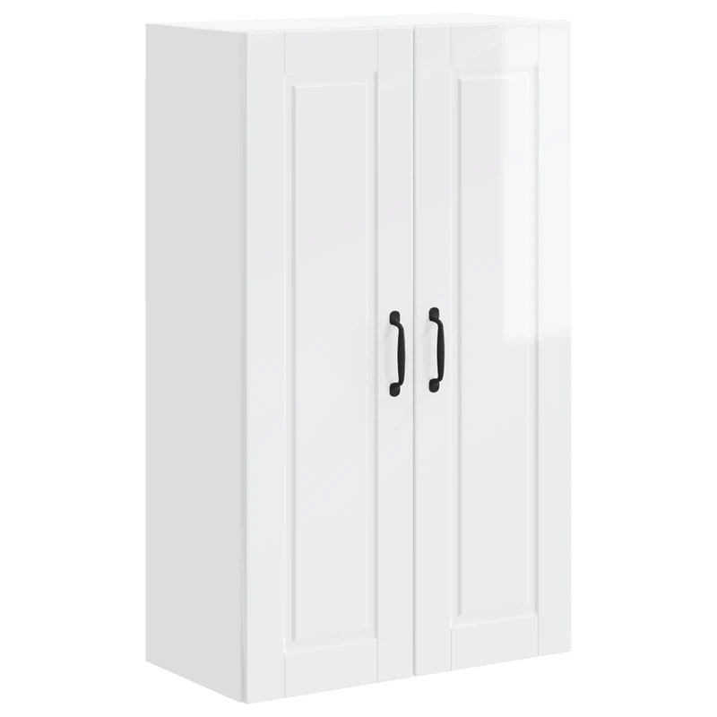 Armoire murale de cuisine moderne rangement pratique 60 x 31 x 100 cm en bois d'ingénierie blanc brillant 02_0054479