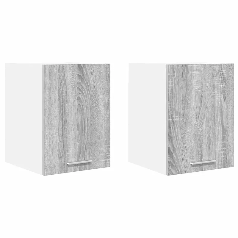 Lot de 2 armoires suspendues modernes rangement pratique 30 x 31 x 40 cm en bois gris sonoma 02_0053172