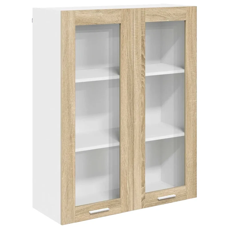 Armoire suspendue moderne rangement intérieur 80 x 31 x 100 cm design épuré en bois d'ingénierie chêne sonoma 02_0053435