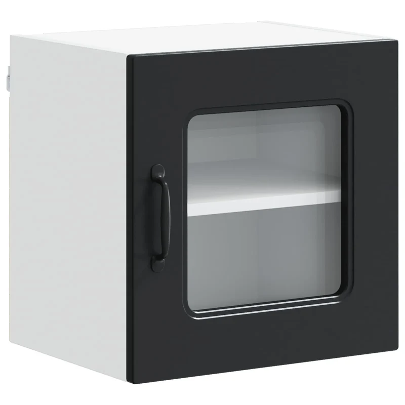 Armoire de cuisine rectangulaire avec grand espace de stockage 40 x 31 x 40 cm en bois d'ingénierie noir 02_0053515