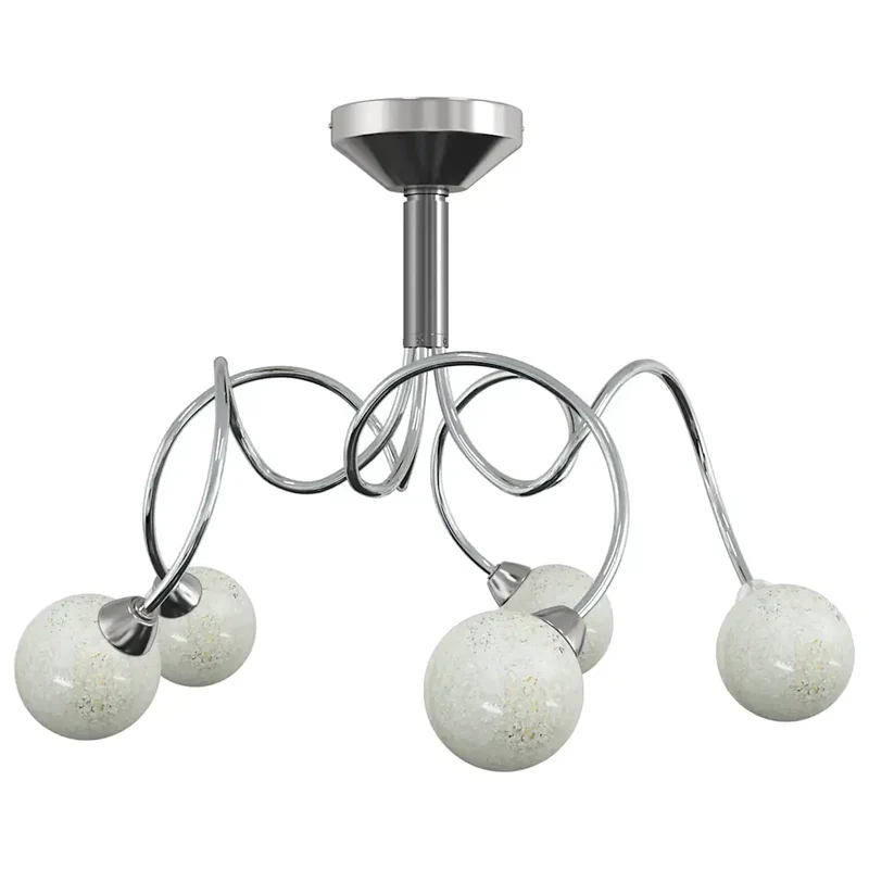 Plafonnier moderne design avec abat-jour ronds 52 x 34 cm éclairage LED économique en acier chrome 02_0046952