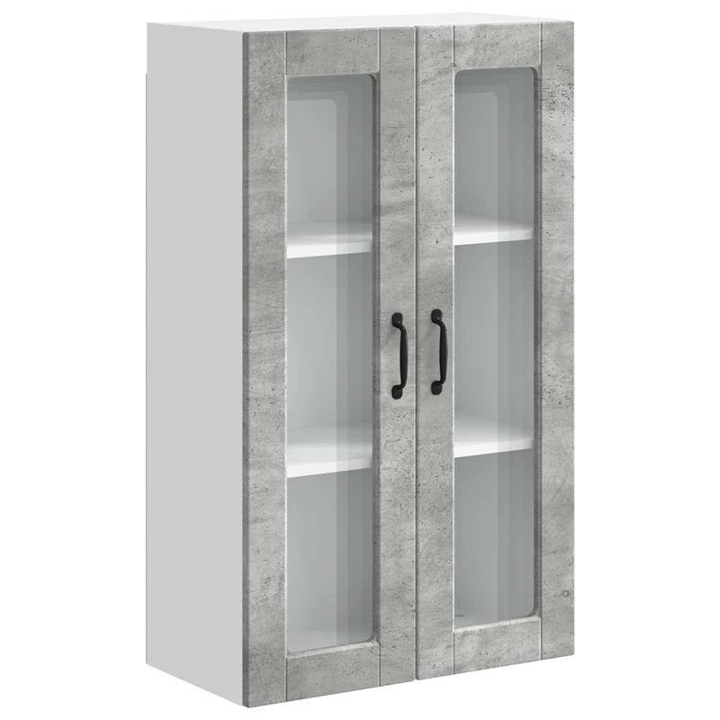 Armoire de cuisine murale moderne avec étagères 60 x 31 x 100 cm rangement pratique en bois d'ingénierie gris béton 02_0054515