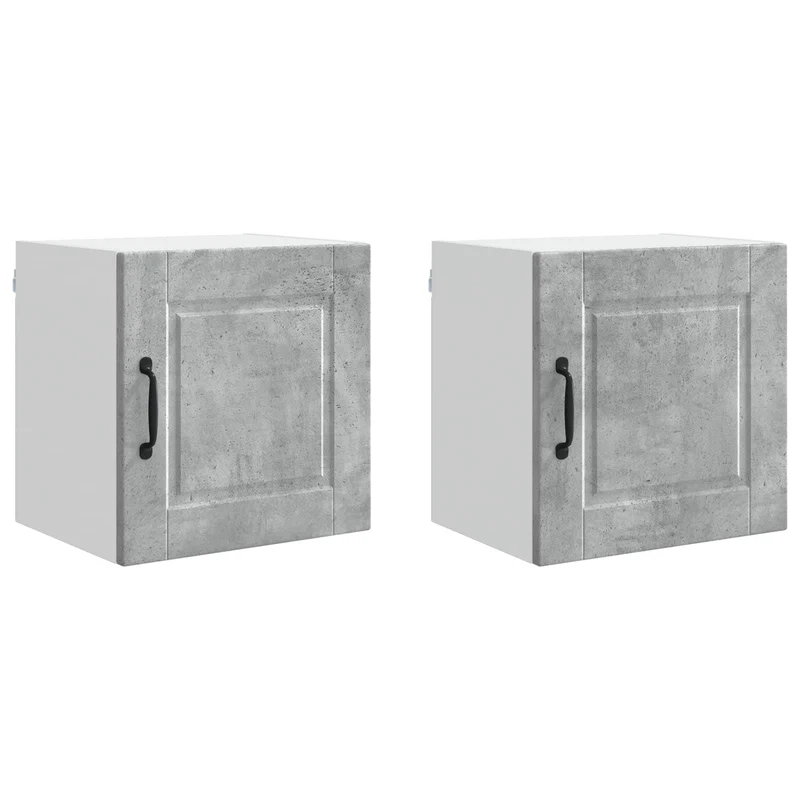 Lot de 2 armoires de cuisine murales modernes 40 x 31 x 40 cm en bois d'ingénierie gris béton 02_0054228