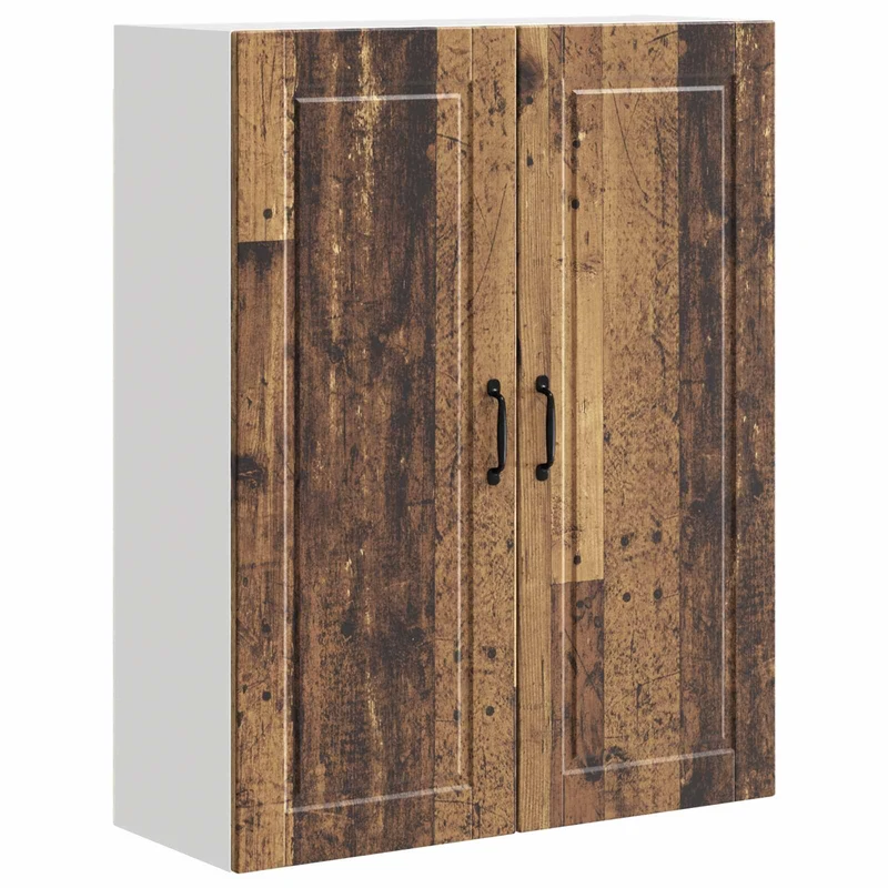Armoire de cuisine moderne murale avec 3 étagères 80 x 31 x 100 cm en bois d'ingénierie bois ancien 02_0054492