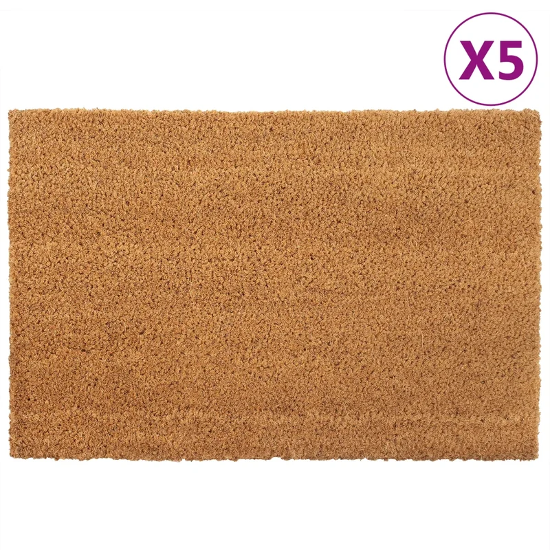 Lot de 5 tapis de porte antidérapants 40 x 60 cm intérieur extérieur durable en fibre de coco naturel 02_0046176