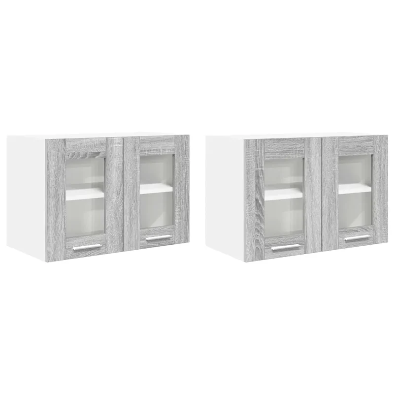 Armoire suspendue moderne avec 2 portes rangement pratique 60 x 31 x 40 cm en bois d'ingénierie gris sonoma 02_0053268