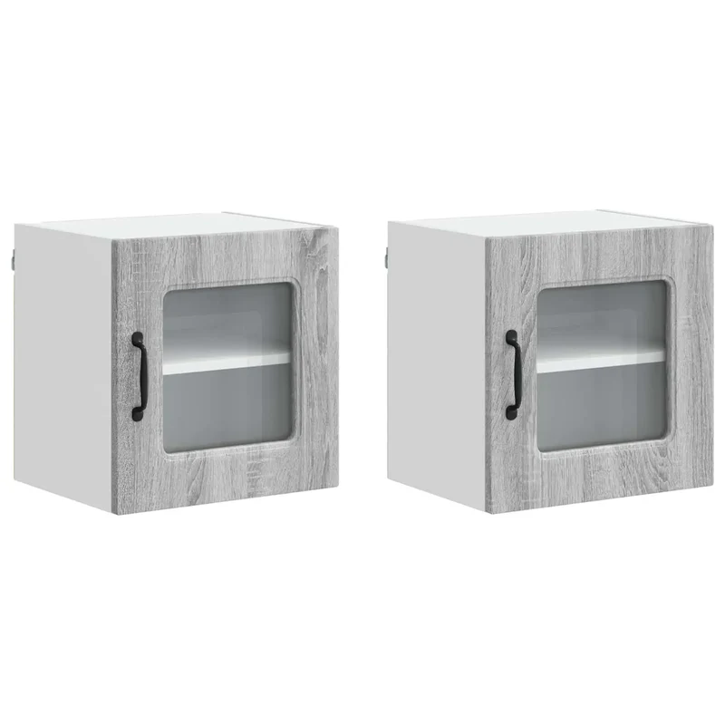 Lot de 2 armoires de cuisine modernes avec grand espace de stockage 40 x 31 x 40 cm en bois gris sonoma 02_0053526