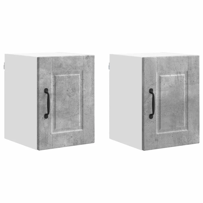 Lot de 2 armoires murales de cuisine modernes 30 x 31 x 40 cm rangement pratique style élégant en bois d'ingénierie gris béton 02_0054208