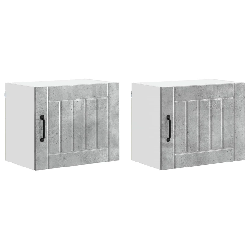 Lot de 2 armoires de cuisine modernes fonctionnelles 50 x 31 x 40 cm en bois d'ingénierie gris béton 02_0053930