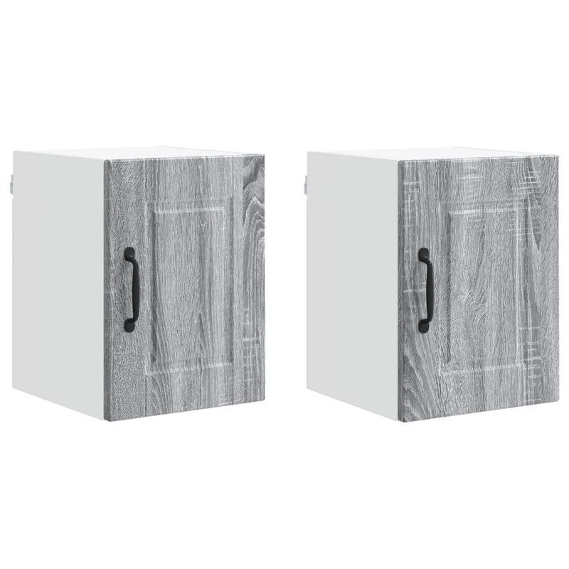 Lot de 2 armoires murales de cuisine modernes 30 x 31 x 40 cm design élégant rangement pratique en bois gris sonoma 02_0054214