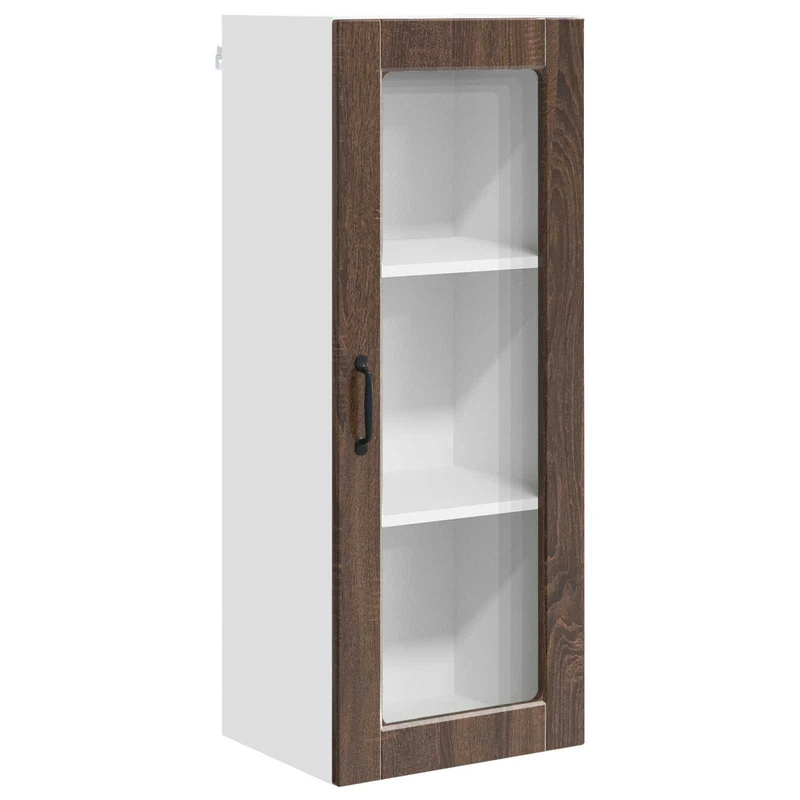 Armoire de cuisine murale moderne rangement pratique 40 x 31 x 100 cm en bois d'ingénierie chêne brun 02_0054444
