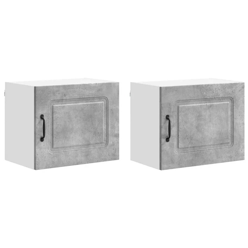 Lot de 2 armoires murales de cuisine moderne avec grand espace de stockage 50 x 31 x 40 cm en bois gris béton 02_0053580