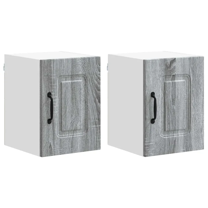 Lot de 2 armoires murales de cuisine design moderne 30 x 31 x 40 cm grand espace de stockage en bois d'ingénierie gris sonoma 02_0053546