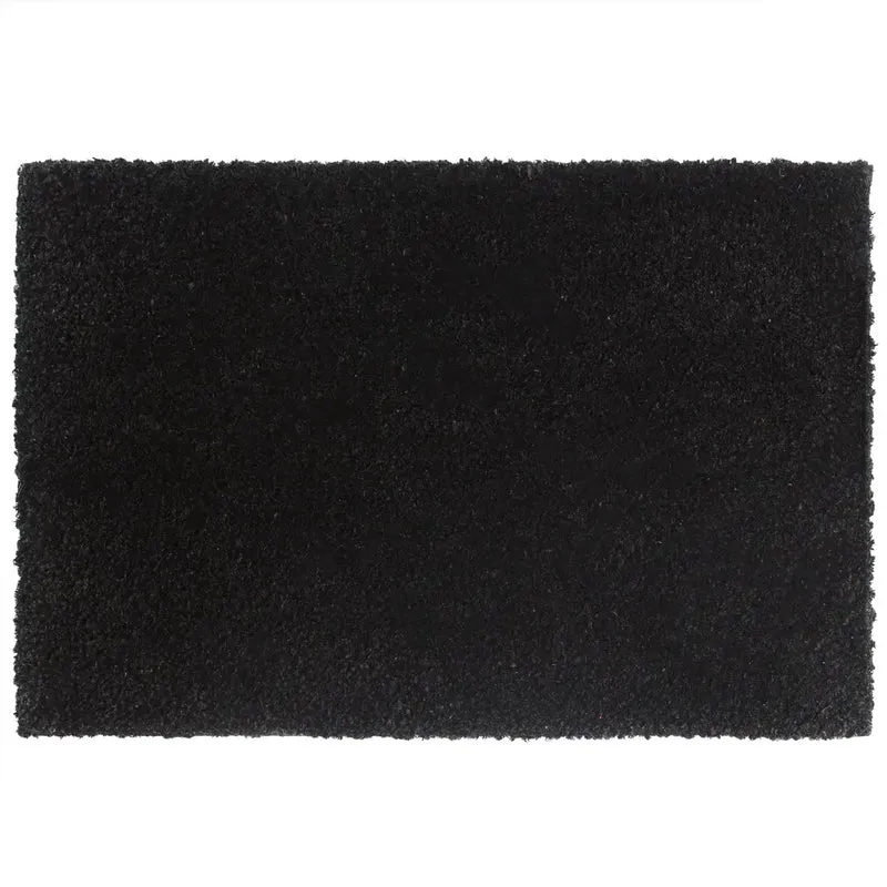 Tapis de porte noir touffeté 40 x 60 cm support antidérapant intérieur extérieur en fibre de coco noir 02_0046160