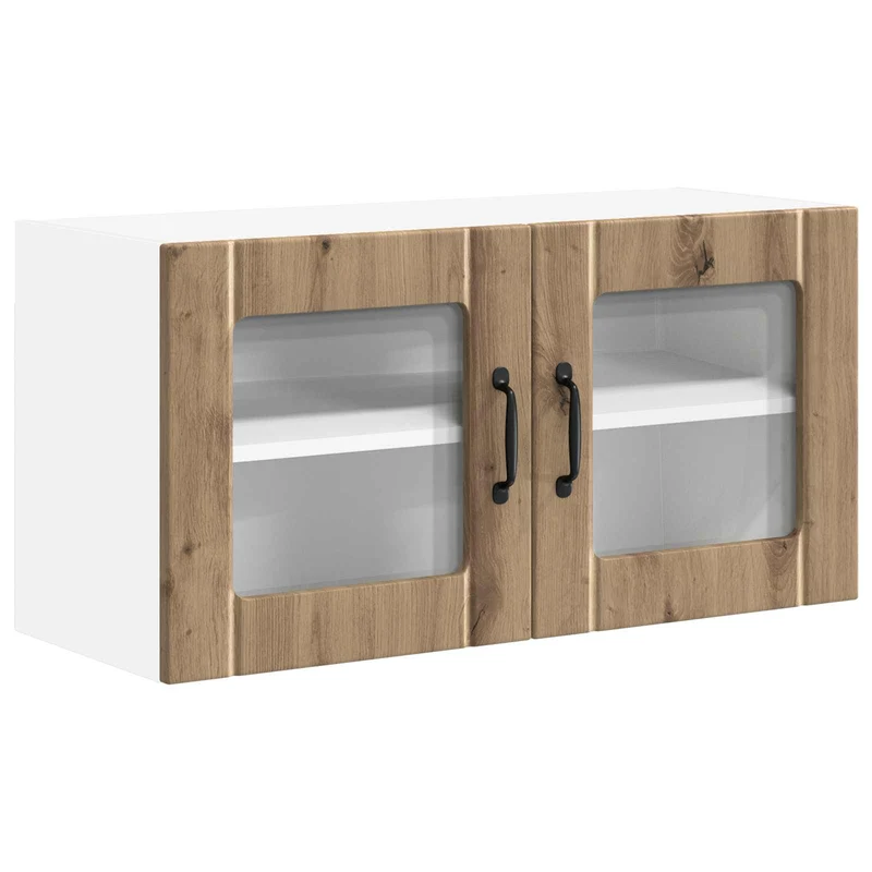 Armoire de cuisine moderne pratique design épuré 80 x 31 x 40 cm en bois d'ingénierie chêne artisanal 02_0053973