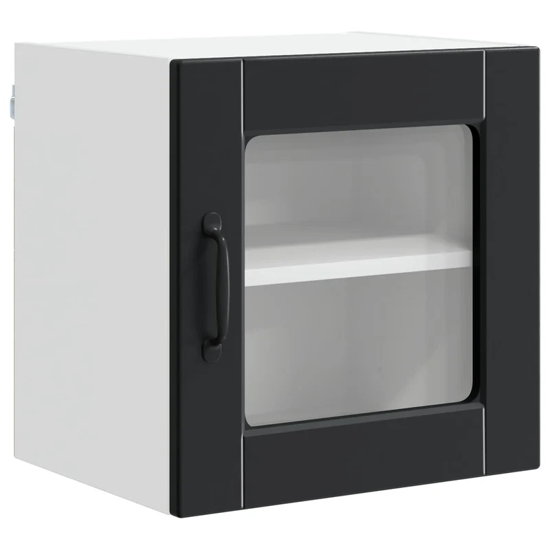 Armoire de cuisine murale moderne 40 x 31 x 40 cm avec rangement pratique en bois d'ingénierie noir 02_0054183