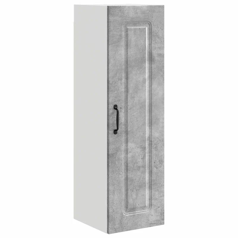 Armoire de cuisine rectangulaire moderne 30 x 31 x 100 cm grand espace de rangement en bois d'ingénierie gris béton 02_0053786