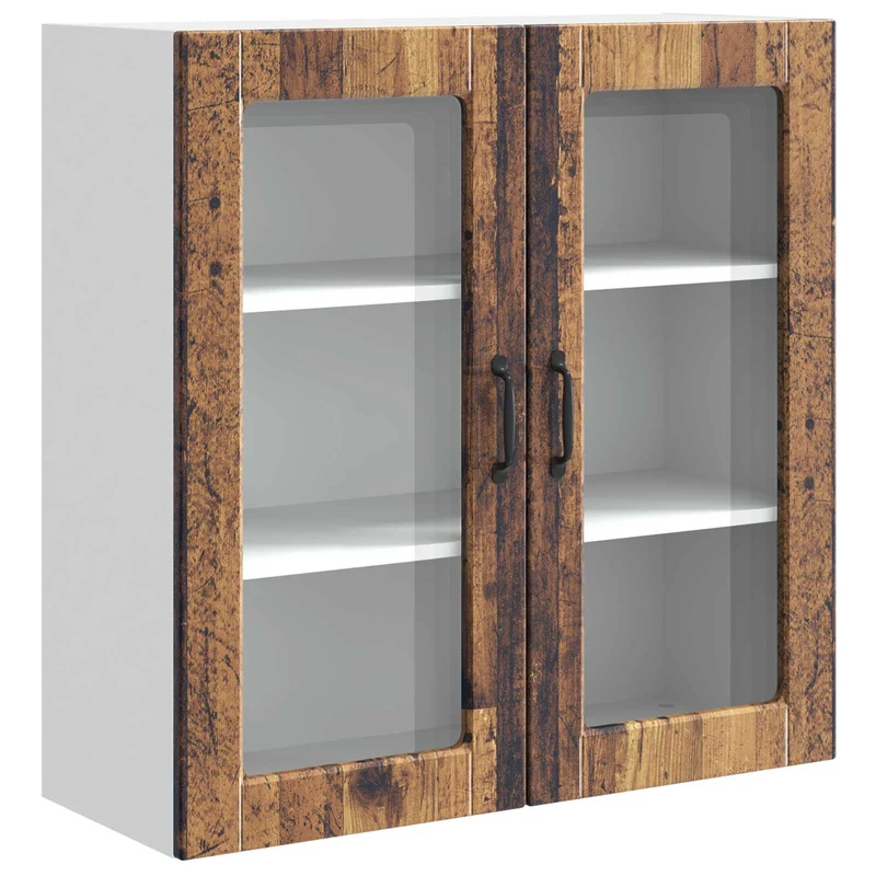 Armoire de cuisine moderne avec étagères 80 x 31 x 80 cm rangement pratique style contemporain en bois d'ingénierie bois ancien 02_0054416