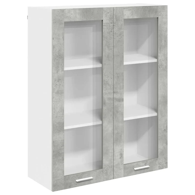 Armoire suspendue moderne design intérieur grand espace de stockage 80 x 31 x 100 cm en bois d'ingénierie gris béton 02_0053436