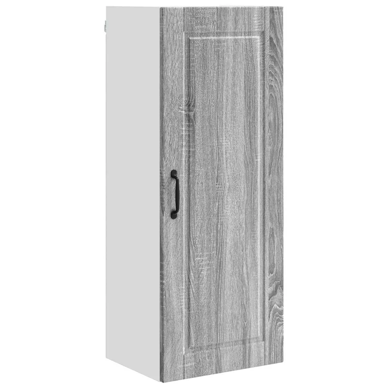 Armoire de cuisine murale moderne avec étagères solides 40 x 31 x 100 cm en bois d'ingénierie gris sonoma 02_0054461