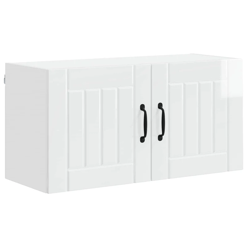 Armoire de cuisine moderne fonctionnelle rangement pratique 80 x 31 x 40 cm en bois d'ingénierie blanc brillant 02_0053957