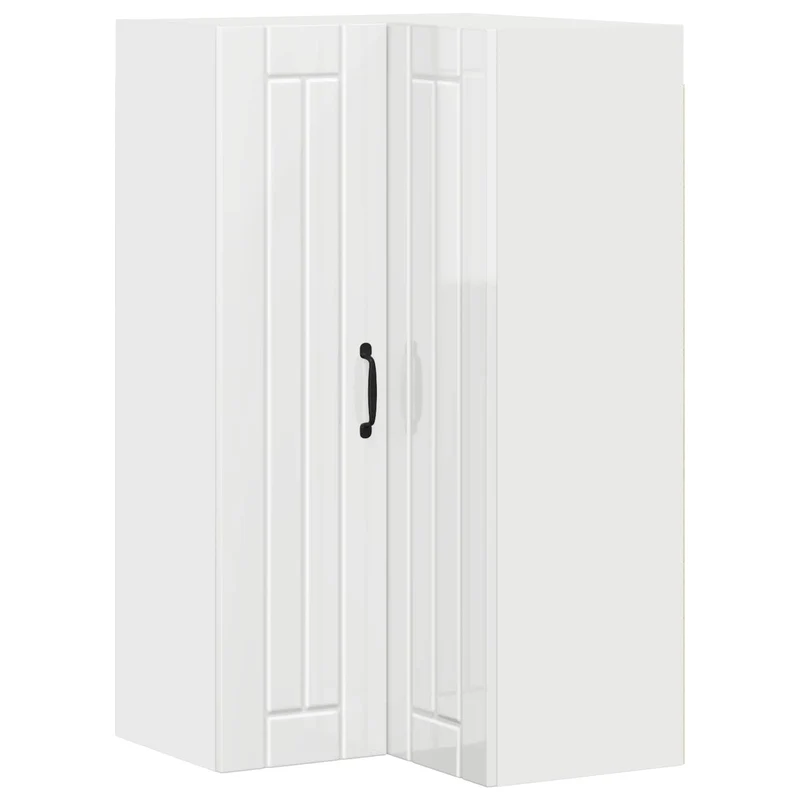 Armoire de cuisine moderne épurée rangement pratique 57 x 57 x 100 cm en bois d'ingénierie blanc brillant 02_0054175