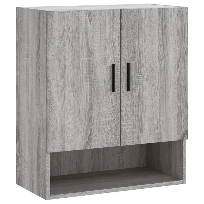 Armoire murale pratique design contemporain rangement 60 x 31 x 70 cm en bois d'ingénierie gris 02_0048779