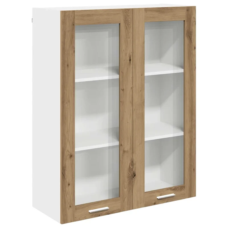 Armoire suspendue moderne intérieur grand espace de rangement 80 x 31 x 100 cm en bois d'ingénierie chêne artisanal 02_0053440