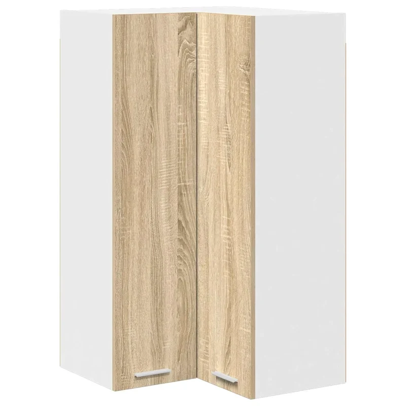 Armoire suspendue moderne 57 x 57 x 100 cm avec grand espace de stockage design contemporain en bois d'ingénierie blanc 02_0053411