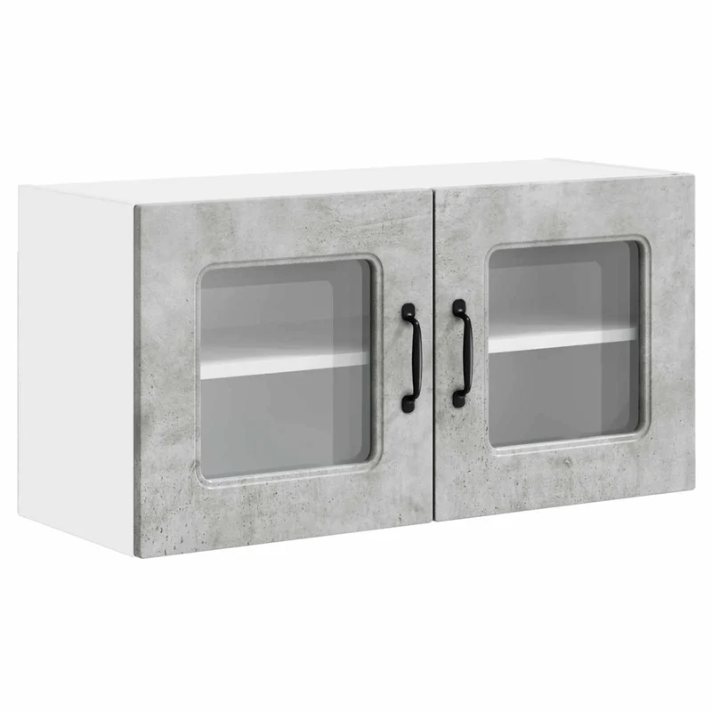 Armoire de cuisine moderne rangement pratique 80 x 31 x 40 cm en bois d'ingénierie gris béton 02_0053626