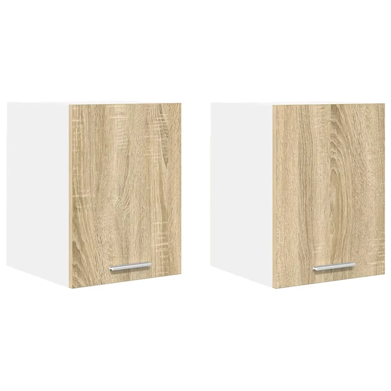 Lot de 2 armoires suspendues modernes rangement intérieur 30 x 31 x 40 cm en bois d'ingénierie blanc 02_0053166
