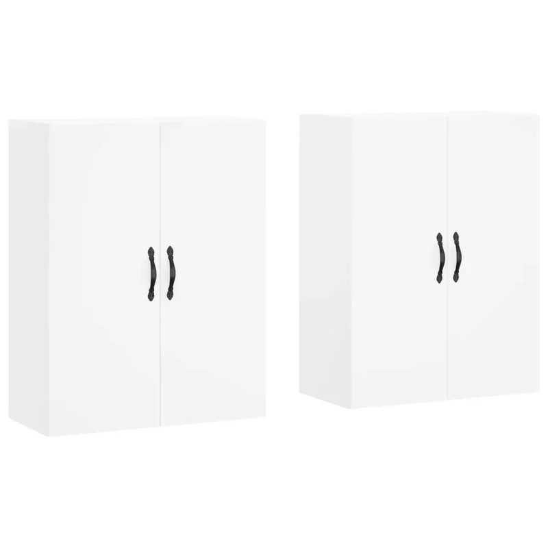 Lot de 2 armoires murales pratiques espace de rangement 69,5 x 34 x 90 cm en bois d'ingénierie blanc 02_0055394