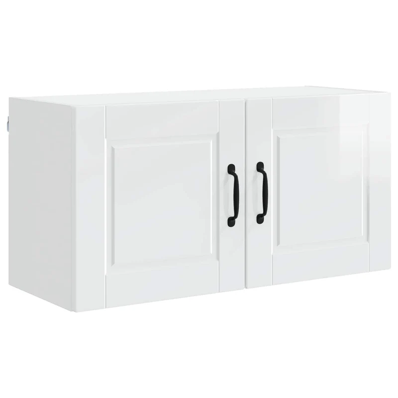 Armoire de cuisine murale moderne avec étagères 80 x 31 x 40 cm finition élégante en bois d'ingénierie blanc brillant 02_0054284