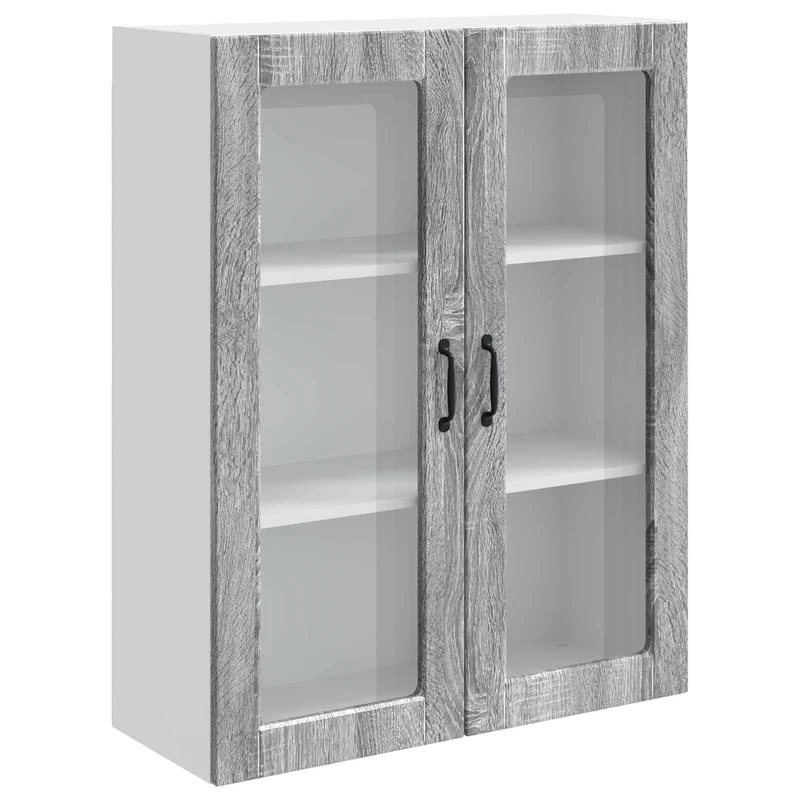 Armoire de cuisine rectangulaire moderne grand espace de stockage 80 x 31 x 100 cm en bois d'ingénierie gris sonoma 02_0053839