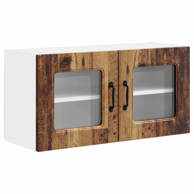 Armoire de cuisine rectangulaire moderne rangement optimisé 80 x 31 x 40 cm en bois d'ingénierie bois ancien 02_0053631