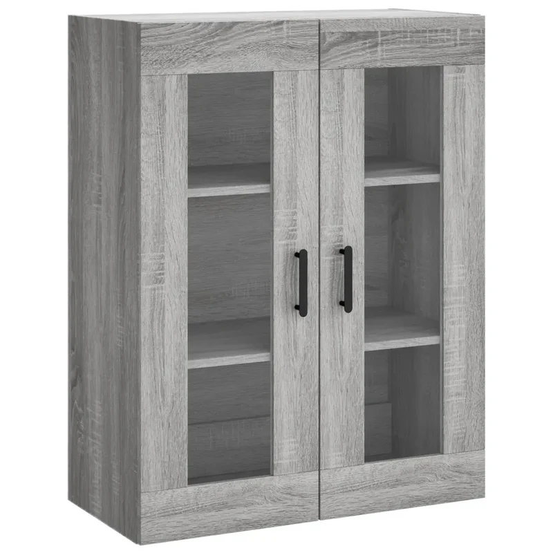 Armoire murale élégante rangement pratique 69,5 x 34 x 90 cm en bois d'ingénierie gris 02_0048634