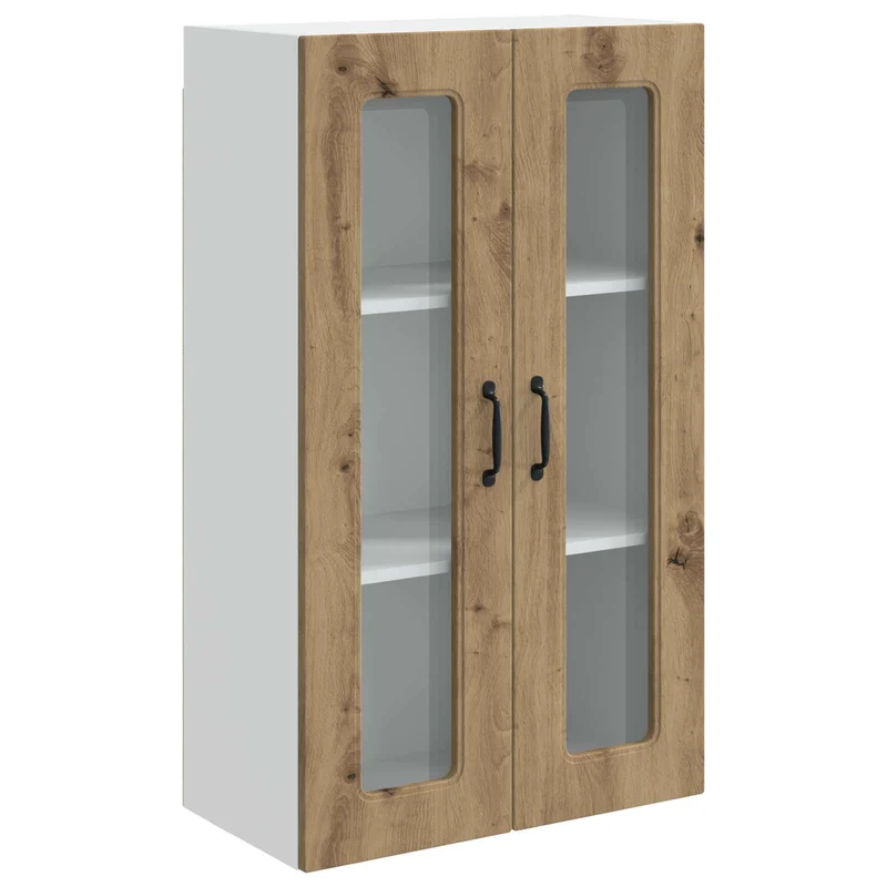 Armoire de cuisine rectangulaire design moderne 60 x 31 x 100 cm espace de rangement pratique en bois chêne artisanal 02_0053862