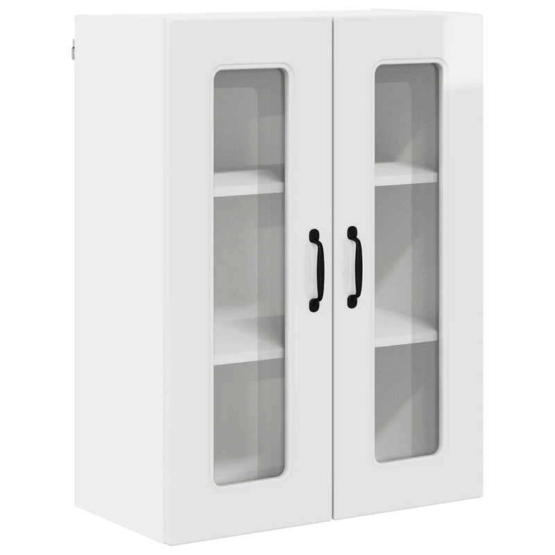 Armoire de cuisine moderne pratique rangement spacieux 60 x 31 x 80 cm en bois d'ingénierie blanc brillant 02_0053767