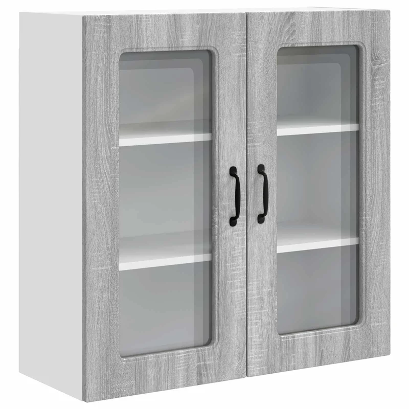Armoire de cuisine rectangulaire avec grand espace de rangement 80 x 31 x 80 cm en bois d'ingénierie gris sonoma 02_0053749