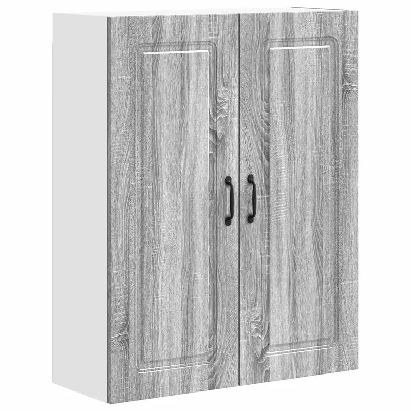 Armoire de cuisine rectangulaire moderne grand espace de stockage 80 x 31 x 100 cm en bois d'ingénierie gris sonoma 02_0053829