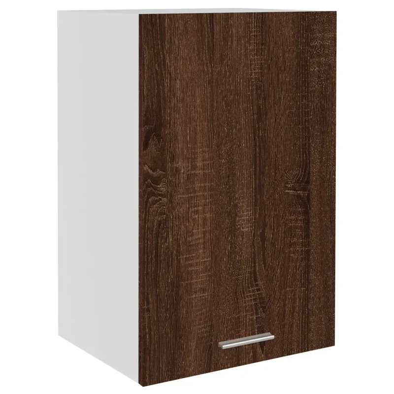 Armoire suspendue cuisine bois d'ingénierie 39,5 x 31 x 60 cm avec porte pratique style moderne en chêne brun 02_0048534